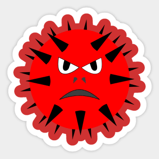 red scary monster face Sticker